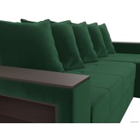 Угловой диван Лига диванов Дубай лайт правый 114150 (велюр зеленый)