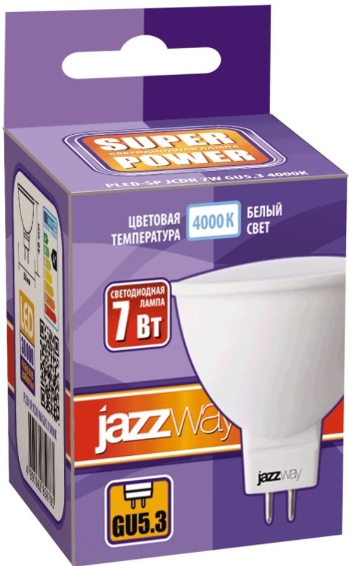 

Светодиодная лампочка JAZZway PLED-SP JCDR 7w GU5.3 4000K 1033512