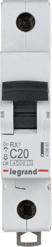 Выключатель автоматический Legrand RX3 1P C 20A 4.5кА 1M 419665