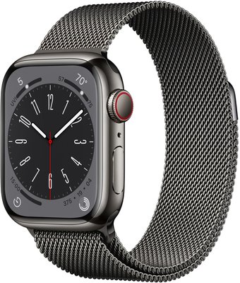 Apple Watch Series 8 LTE 41 мм (корпус из нержавеющей стали, графит/миланский графитовый)