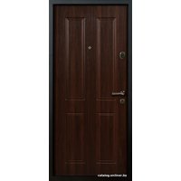 Металлическая дверь Стальная Линия Мэдисон для квартиры 70 (черный/орех темный)