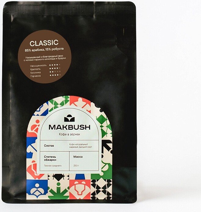 Кофе MakBush Classic зерновой 250 г