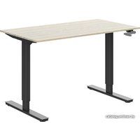 Стол для работы стоя WellDesk с механическим приводом 28 мм (сосна натуральная, черный)