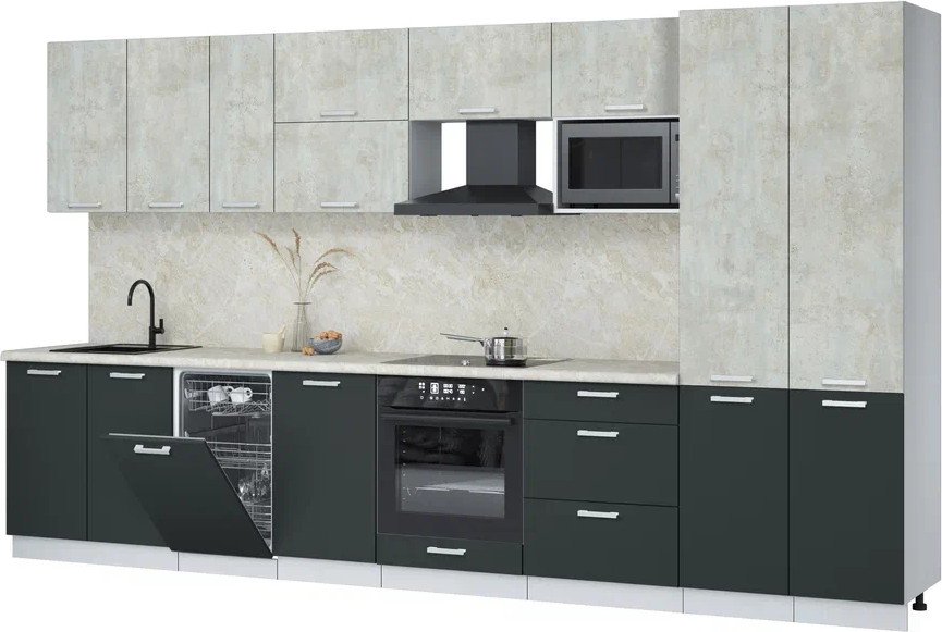 

Готовая кухня Интерлиния Мила Лайт 3.7-ПМ4 (бетон лайт/антрацит/опал светлый)