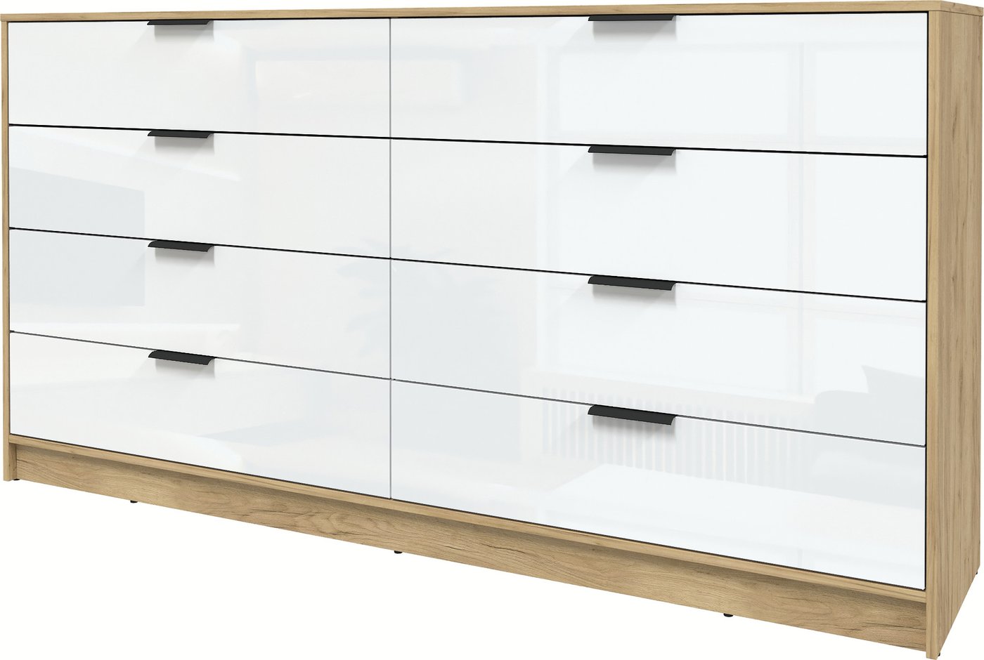 Комод Интерлиния Концепт КТ-К197 Глосс (дуб золотой/белый глянец)