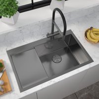 Кухонная мойка ZorG ZRN 5080 Premium R PVD Gunblack