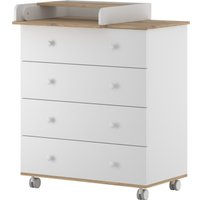 Детский комод Incanto Nova 800/4 с органайзером (белый/дуб)