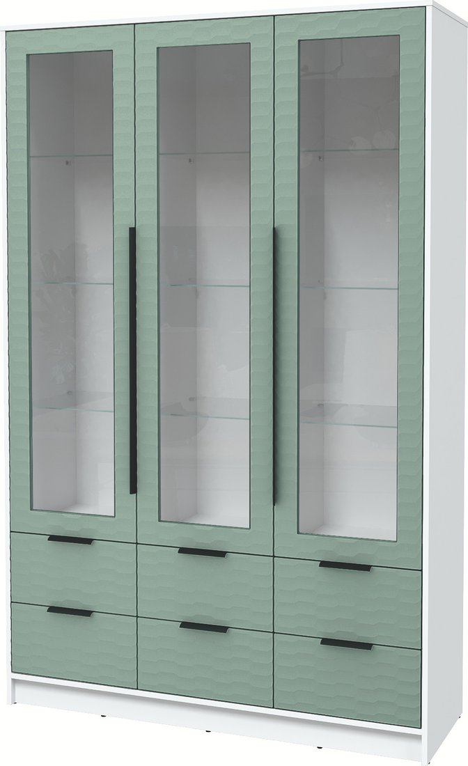 

Шкаф-витрина Интерлиния Концепт Зодиак КТ-ШВ3 (белый платинум/мята)