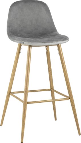 Стул Stool Group Валенсия велюр барный (серый) ножки цвет дерево