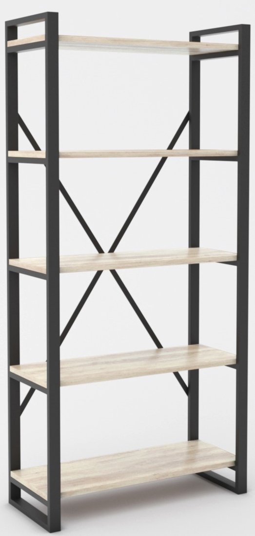 

Стеллаж Hype Mebel Стандарт-2 80x200 (черный/древесина белая)