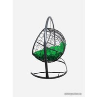 Подвесной диван M-Group Лежебока 11180304 (с серым ротангом/зеленая подушка)