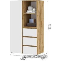 Шкаф распашной Стендмебель Хелен ШК 03 (белый/дуб крафт золотой)