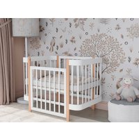 Кроватка-трансформер Incanto Mimi-ЮГ с автоспинкой и маятником KR-0182/1 (белый/бук)