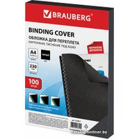 Картонная обложка для переплета BRAUBERG A4 230 г/м2 100 шт 530837 (черный)