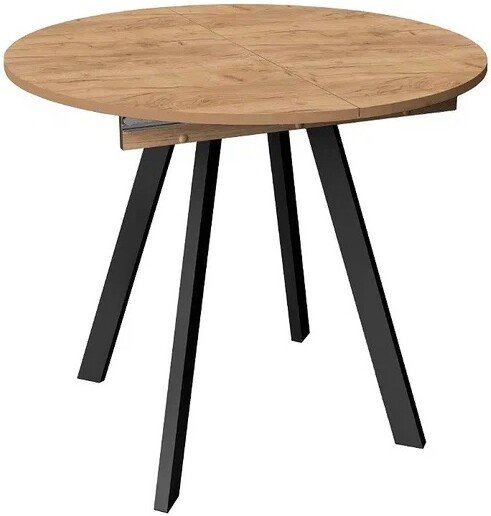 

Кухонный стол ВВР Элип (дуб крафт золотой/черный профиль, ЛДСП)