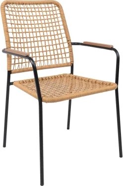 Стул AksHome Bergamo (PE, иск.роттанг, черный+коричневый)