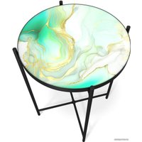 Журнальный столик Sheffilton SHT-CT8-3 (лазурно голубой/черный муар)