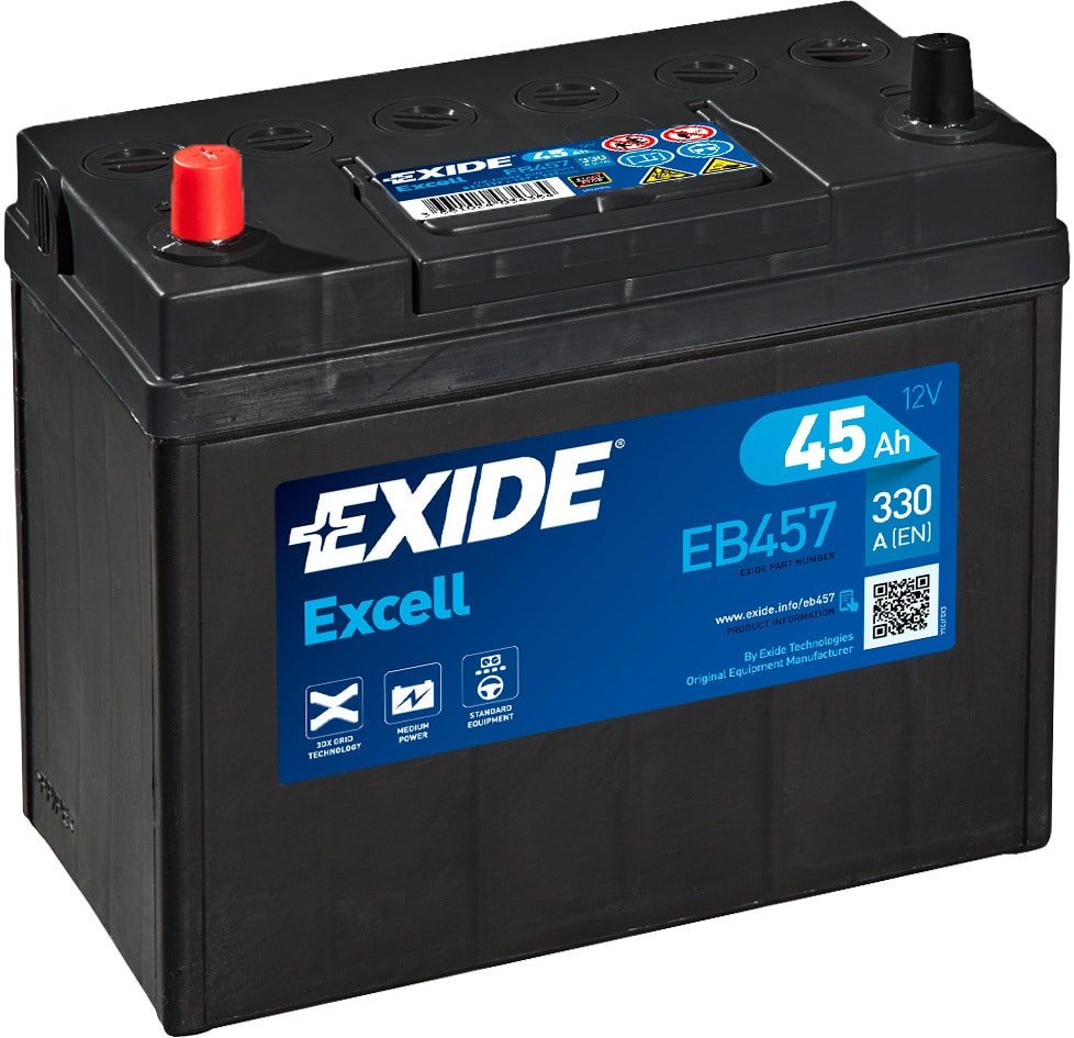 

Автомобильный аккумулятор Exide Excell EB457 (45 А/ч)