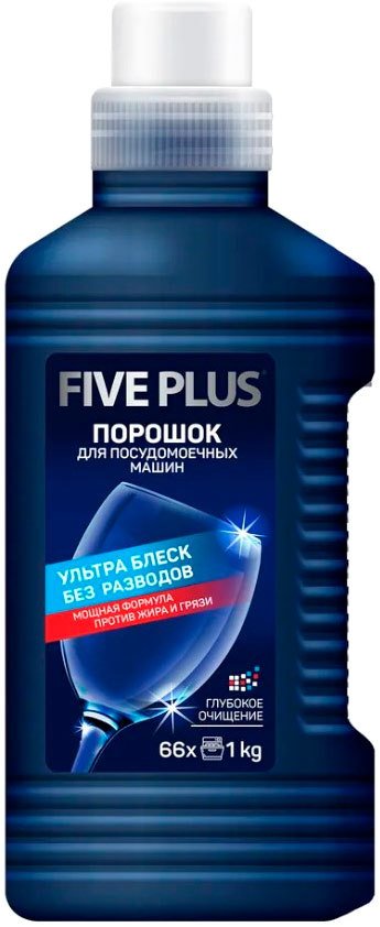 

Порошок для посудомоечной машины Five Plus Ультра блеск 1кг
