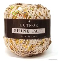 Пряжа для вязания Kutnor Shine Pail 150 50 г 120 м (кремовый с пайетками золото голографик)