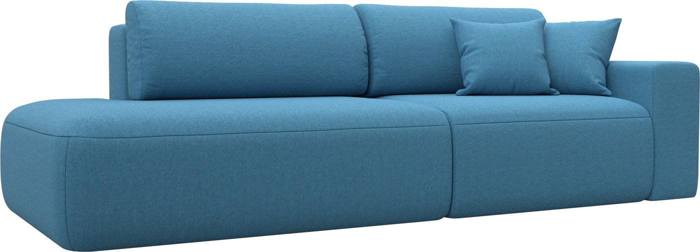 

Диван Лига диванов Лига-036 НПБ Модерн подлокотник справа 124765 (рогожка амур голубой)