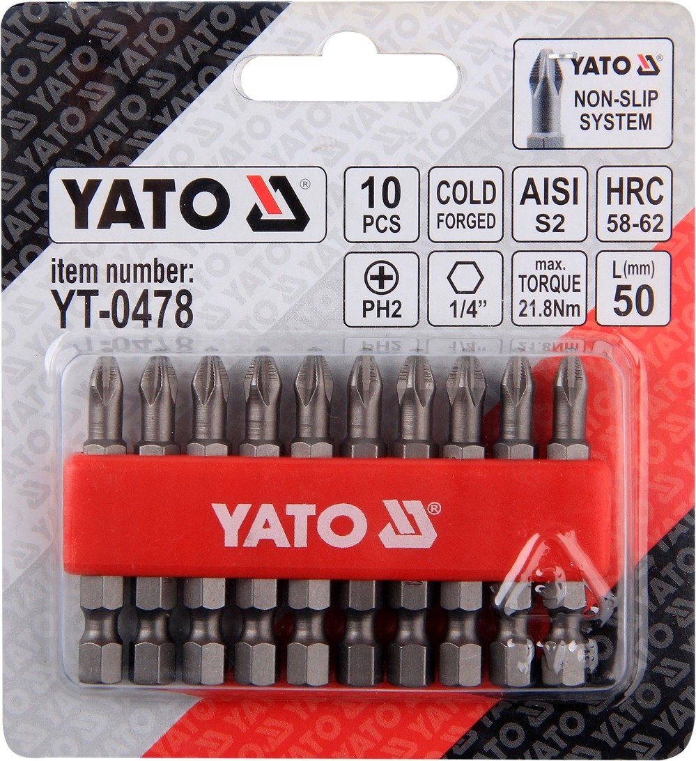 

Набор бит Yato YT-0478 (10 предметов)