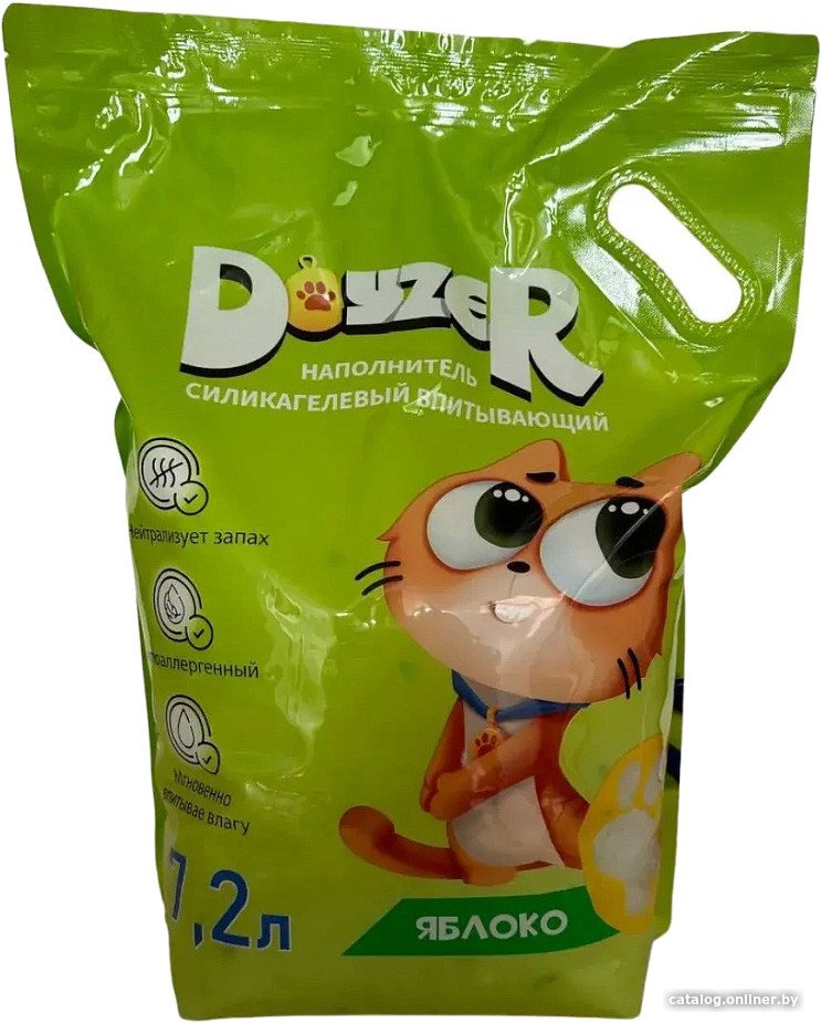 Наполнитель для туалета Doyzer cиликагелевый с ароматом яблока 7.2 л
