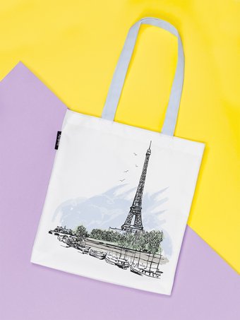 JoyArty Эйфелевая башня в графике ткань под лен bsh_27749