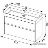  Aquanet Тумба Бруклин 100 00212599 с умывальником Slim Synergy (белый)