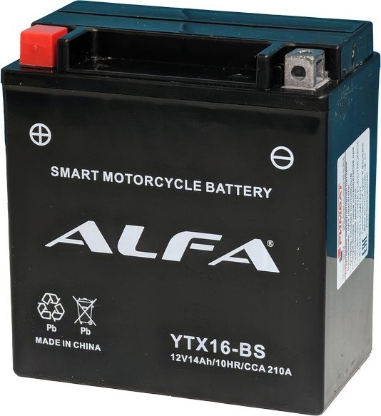 

Мотоциклетный аккумулятор ALFA YTX16-BS (14 А·ч)