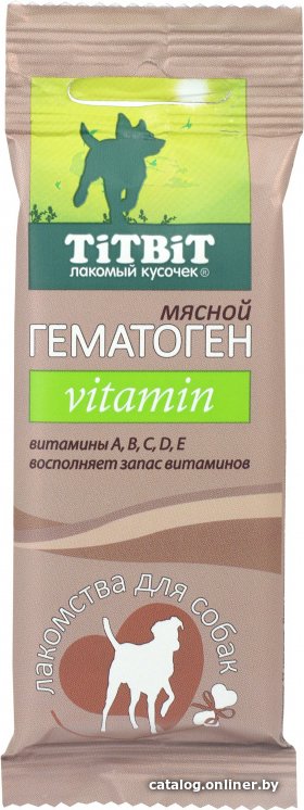 Лакомство для собак TiTBiT Гематоген мясной Vitamin 35 г