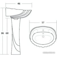 Умывальник Derya Keramika DK-209212 (с пьедесталом) в Могилеве