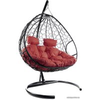 Подвесное кресло M-Group Для двоих 11450402 (черный ротанг/бордовая подушка)