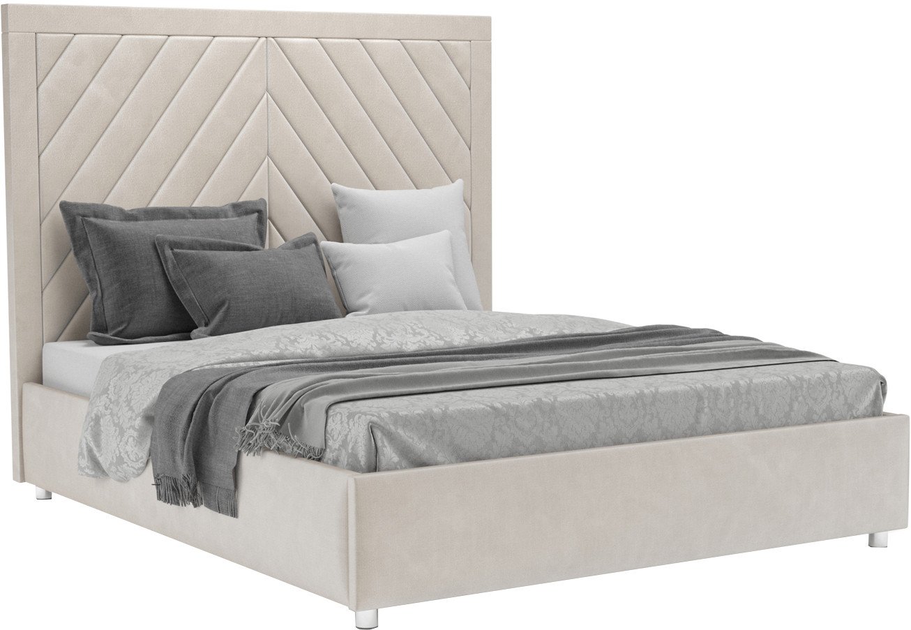 Кровать Мебель-АРС Мишель 140 (бархат бежевый Star Velvet 6 Light Beige)