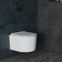 Унитаз подвесной Roxen Simple Compact в комплекте с инсталляцией StounFix Dual Fresh 6 в 1 921358 (кнопка: черный матовый)