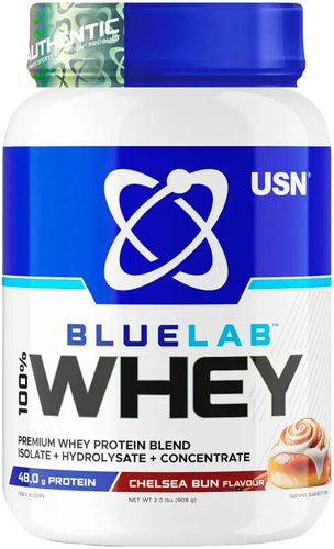 Протеин сывороточный (изолят) USN BlueLab 100% Whey (908г, булочка челси)