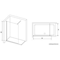 Душевая стенка RGW WA-010B 90 (черный/матовое стекло)