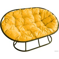 Садовый диван M-Group Мамасан 12100411 (черный/желтая подушка)