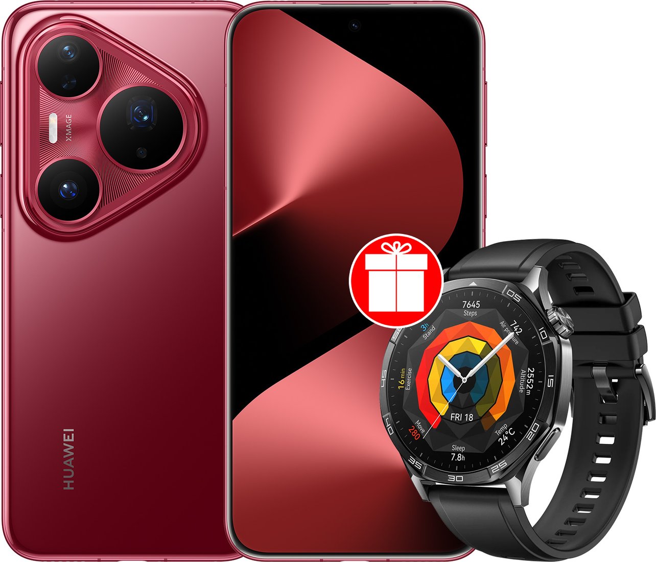 

Телефон Huawei Pura 80 Pro LMR-LX9 12GB/512GB (красный) + умные часы Huawei Watch GT 5 по акции