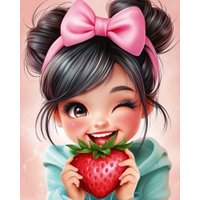 Алмазная мозаика  Феникс+ Девочка с клубникой 71338