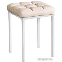 Табурет Древпром Пуф ДП3-08 (белый матовый/Dila 2247)