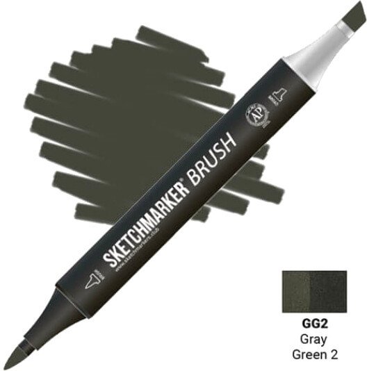 

Маркер художественный Sketchmarker Brush Двусторонний GG2 SMB-GG2 (серый/зеленый 2)