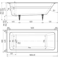 Ванна Универсал Оптима-У 180x80 (1 сорт, без ножек)