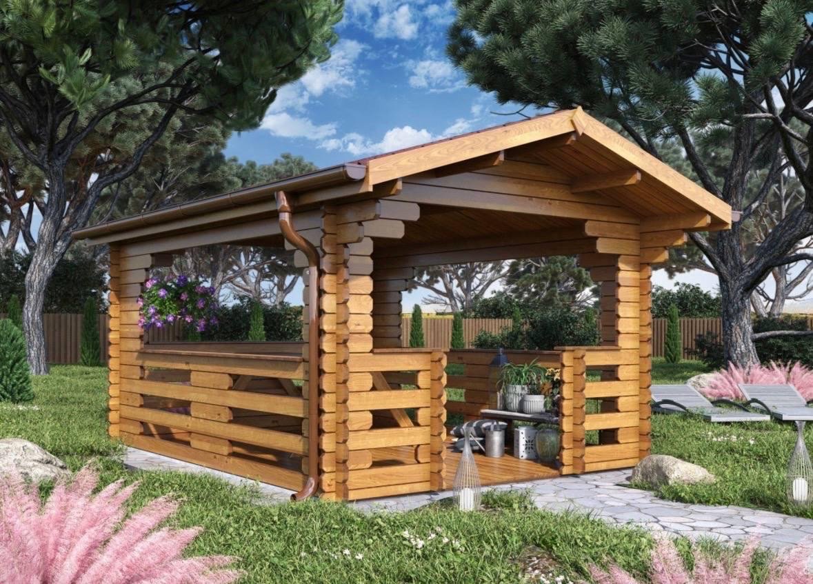 Беседка Vi Lario комплект деревянных деталей Gazebo 03 2.7x2.7 без пола (толщина бруса 44 мм)