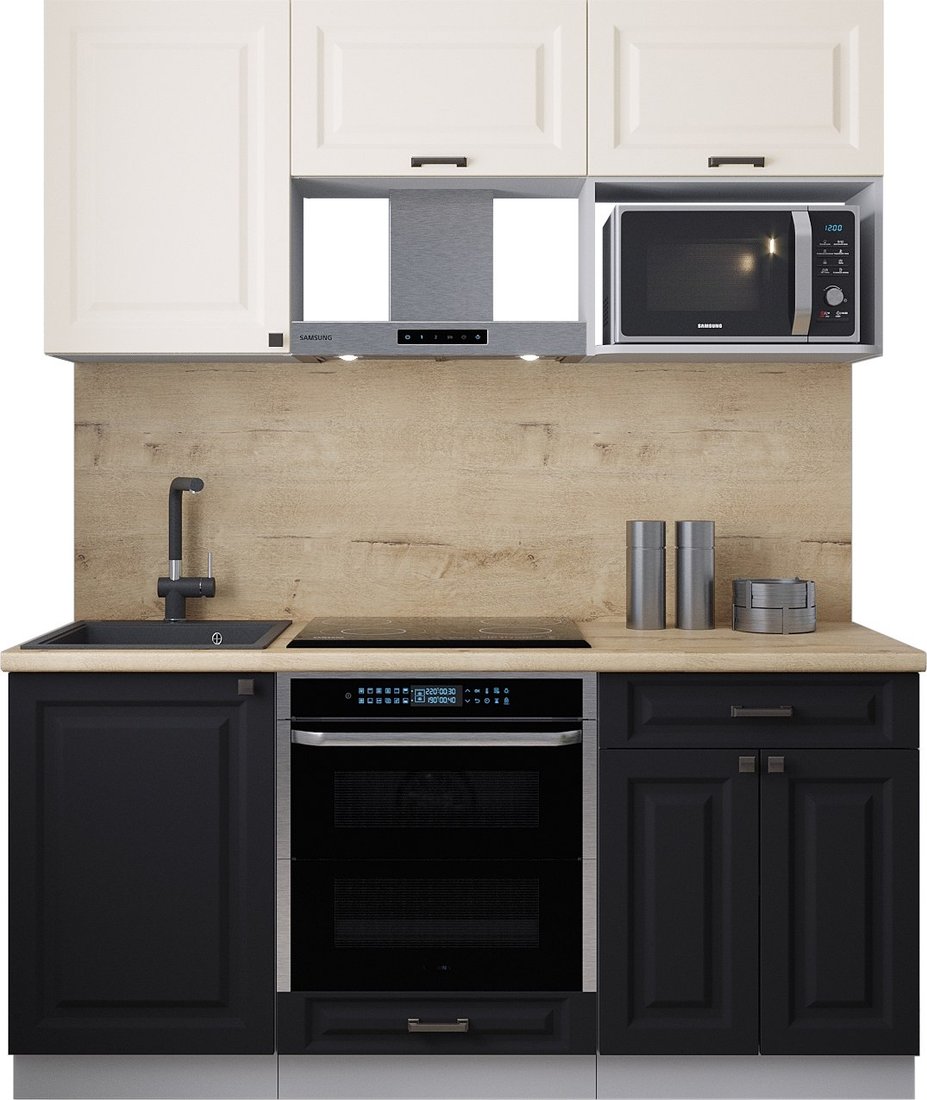 

Готовая кухня Интерлиния Мила Деко 1.7 (черный/белый/дуб бунратти)