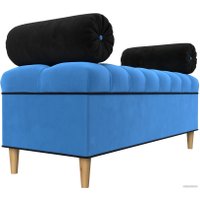 Банкетка Лига диванов Глория 113659 (велюр голубой/черный/черный)