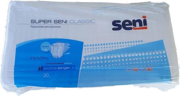 

Подгузники для взрослых Seni Super Fit&Dry XL (30 шт)