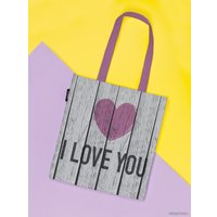 Сумка шоппер JoyArty Сердце на деревянном фоне ткань под лен bsh_46203