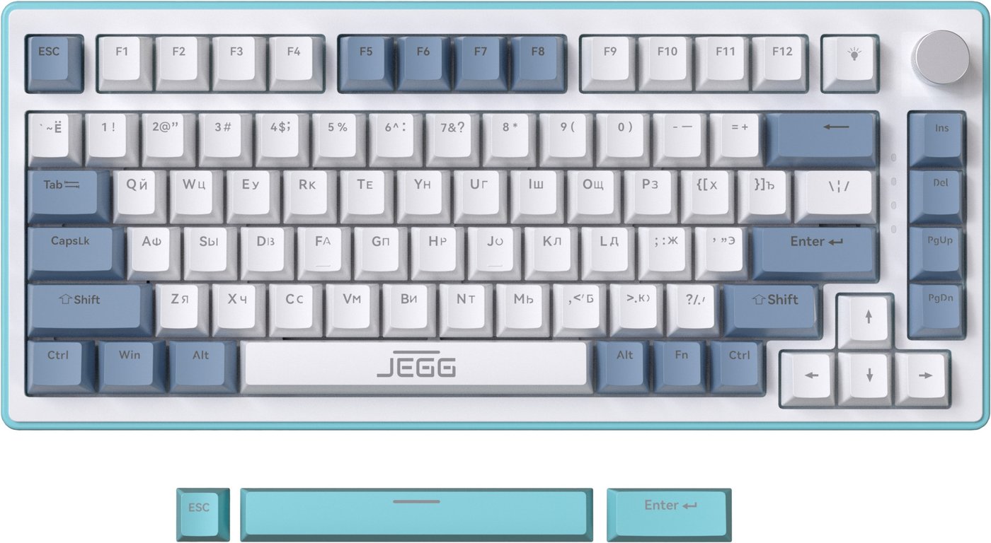 Клавиатура JEGG ZA82 White Navy Blue (OUTEMU Orange)