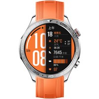 Умные часы HONOR Watch 5 Pro (серебристый, с оранжевым силиконовым ремешком, китайская версия)